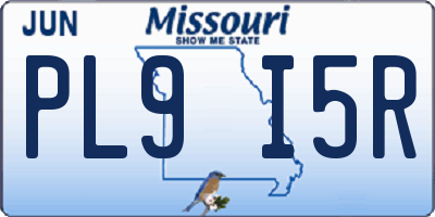 MO license plate PL9I5R