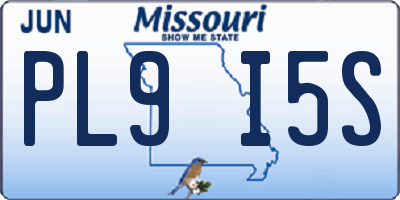 MO license plate PL9I5S