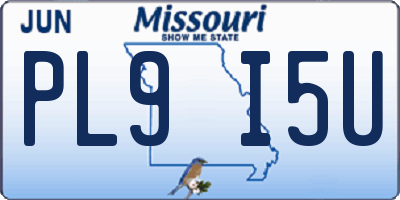 MO license plate PL9I5U