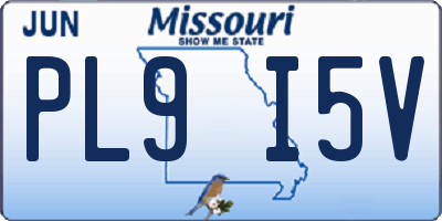 MO license plate PL9I5V