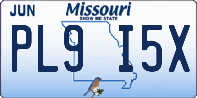 MO license plate PL9I5X
