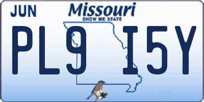 MO license plate PL9I5Y