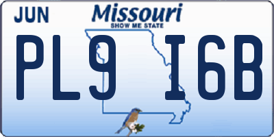 MO license plate PL9I6B
