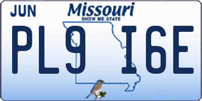 MO license plate PL9I6E