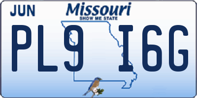 MO license plate PL9I6G