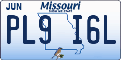MO license plate PL9I6L