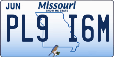 MO license plate PL9I6M