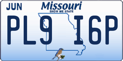 MO license plate PL9I6P