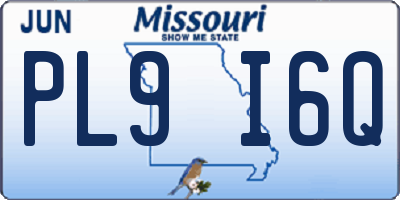 MO license plate PL9I6Q