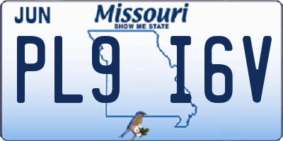 MO license plate PL9I6V