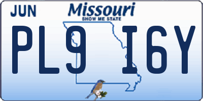 MO license plate PL9I6Y