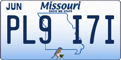 MO license plate PL9I7I