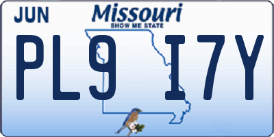 MO license plate PL9I7Y