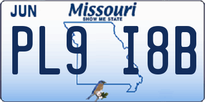 MO license plate PL9I8B