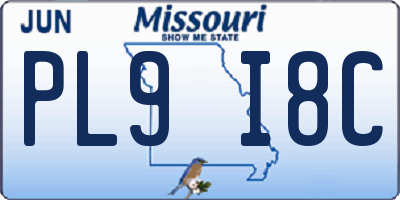 MO license plate PL9I8C