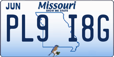 MO license plate PL9I8G