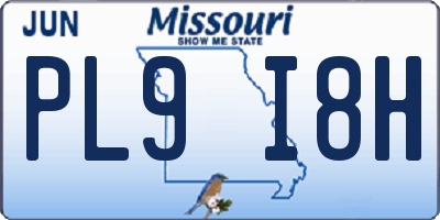 MO license plate PL9I8H