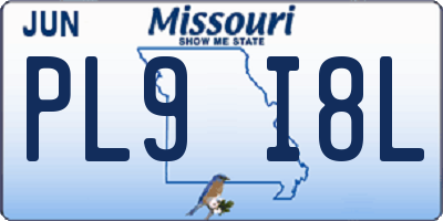 MO license plate PL9I8L