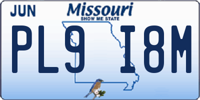 MO license plate PL9I8M