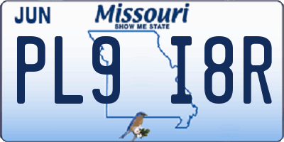 MO license plate PL9I8R