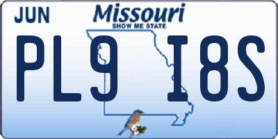MO license plate PL9I8S