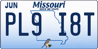 MO license plate PL9I8T