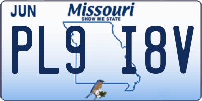 MO license plate PL9I8V