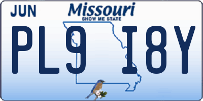 MO license plate PL9I8Y