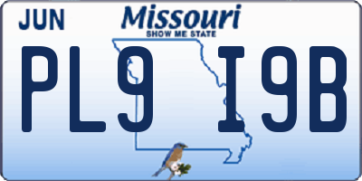 MO license plate PL9I9B