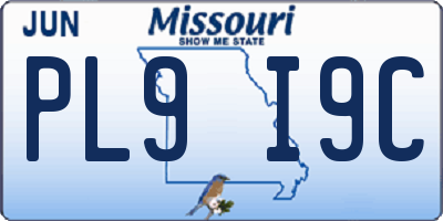 MO license plate PL9I9C
