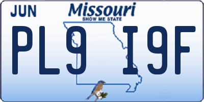 MO license plate PL9I9F