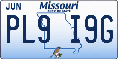 MO license plate PL9I9G