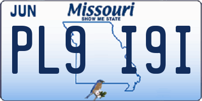 MO license plate PL9I9I