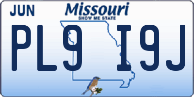 MO license plate PL9I9J