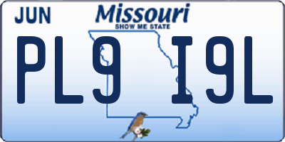 MO license plate PL9I9L