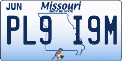 MO license plate PL9I9M