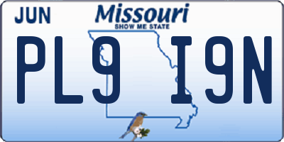 MO license plate PL9I9N