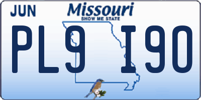 MO license plate PL9I9O