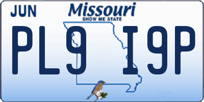 MO license plate PL9I9P