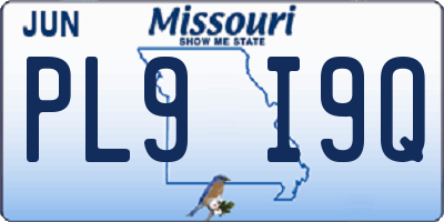 MO license plate PL9I9Q