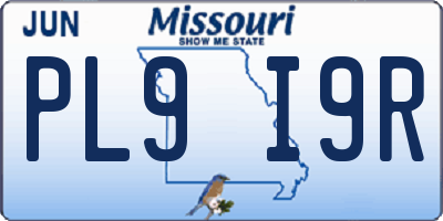MO license plate PL9I9R