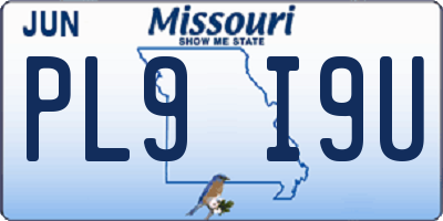 MO license plate PL9I9U