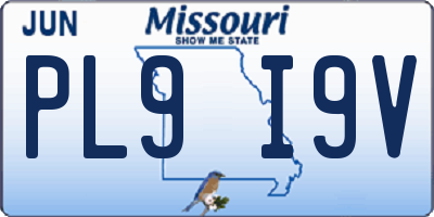 MO license plate PL9I9V
