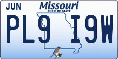 MO license plate PL9I9W