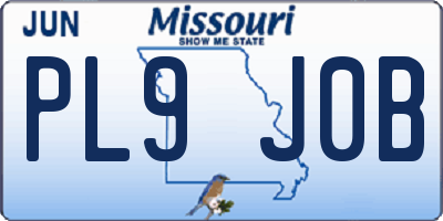 MO license plate PL9J0B