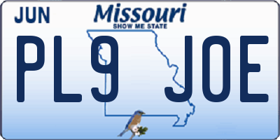 MO license plate PL9J0E