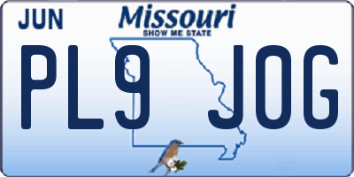 MO license plate PL9J0G