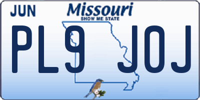 MO license plate PL9J0J