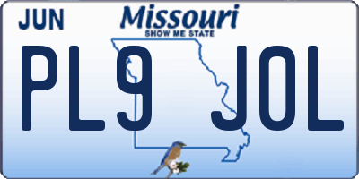 MO license plate PL9J0L