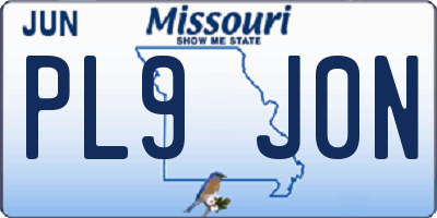MO license plate PL9J0N